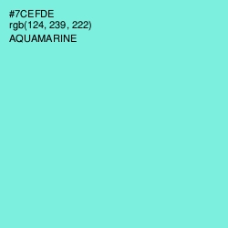 #7CEFDE - Aquamarine Color Image
