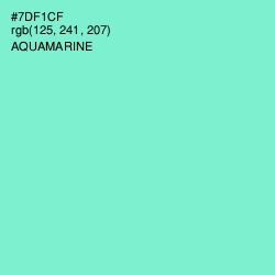 #7DF1CF - Aquamarine Color Image