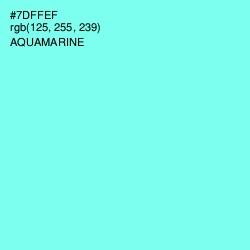 #7DFFEF - Aquamarine Color Image