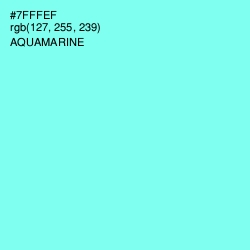 #7FFFEF - Aquamarine Color Image