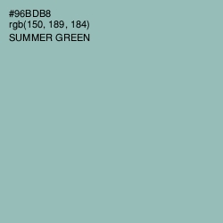 #96BDB8 - Summer Green Color Image