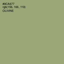 #9CA677 - Olivine Color Image