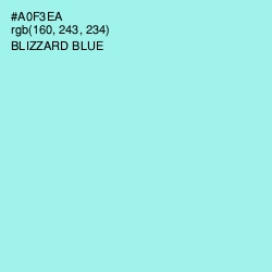 #A0F3EA - Blizzard Blue Color Image