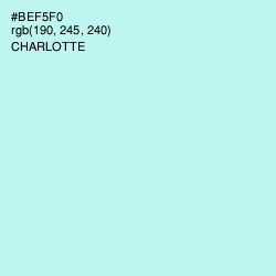 #BEF5F0 - Charlotte Color Image