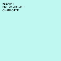 #BEF8F1 - Charlotte Color Image
