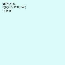 #D7FAF6 - Foam Color Image
