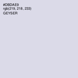 #DBDAE9 - Geyser Color Image