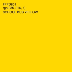 #FFD801 - School bus Yellow Color Image