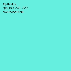 #64EFDE - Aquamarine Color Image