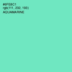 #6FE8C1 - Aquamarine Color Image