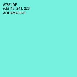 #75F1DF - Aquamarine Color Image