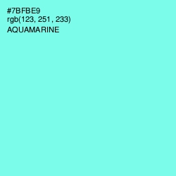 #7BFBE9 - Aquamarine Color Image
