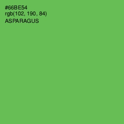 #66BE54 - Asparagus Color Image