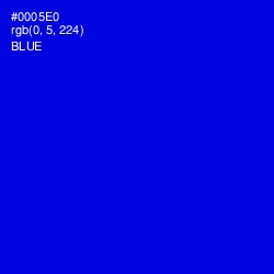 #0005E0 - Blue Color Image