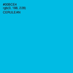 #00BCE4 - Cerulean Color Image