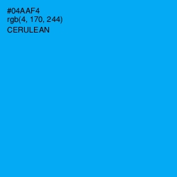 #04AAF4 - Cerulean Color Image