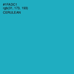 #1FADC1 - Cerulean Color Image