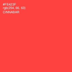 #FE423F - Cinnabar Color Image