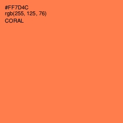 #FF7D4C - Coral Color Image