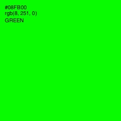 #08FB00 - Green Color Image