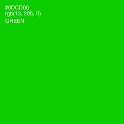 #0DCD00 - Green Color Image