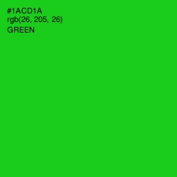 #1ACD1A - Green Color Image