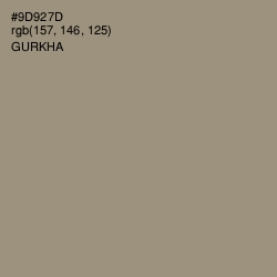 #9D927D - Gurkha Color Image