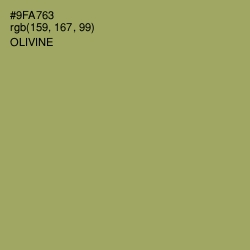 #9FA763 - Olivine Color Image