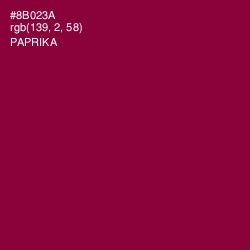 #8B023A - Paprika Color Image