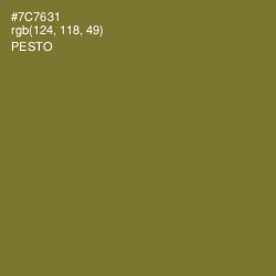 #7C7631 - Pesto Color Image