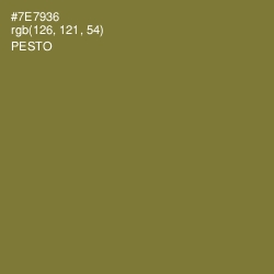 #7E7936 - Pesto Color Image