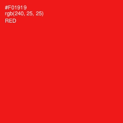 #F01919 - Red Color Image
