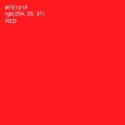 #FE191F - Red Color Image