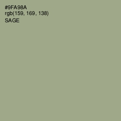 #9FA98A - Sage Color Image