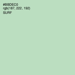 #BBDEC0 - Surf Color Image