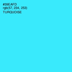 #39EAFD - Turquoise Color Image