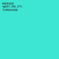 #3DE6D3 - Turquoise Color Image