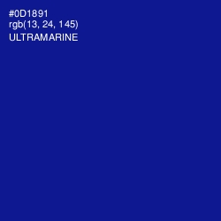 #0D1891 - Ultramarine Color Image