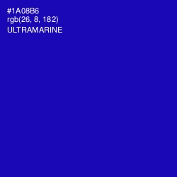 #1A08B6 - Ultramarine Color Image